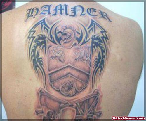 Tribal Family Crest Tattoo On Back