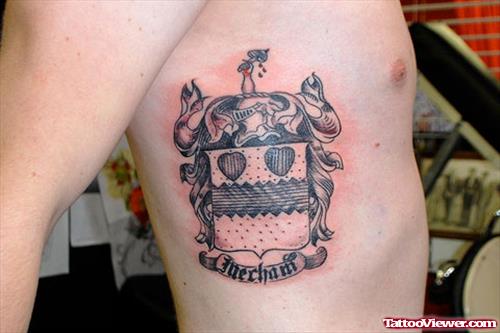 Mecham Family Family Crest Tattoo On Side Rib
