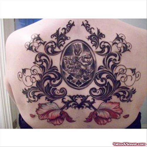 Upperback Family Crest Tattoo For women