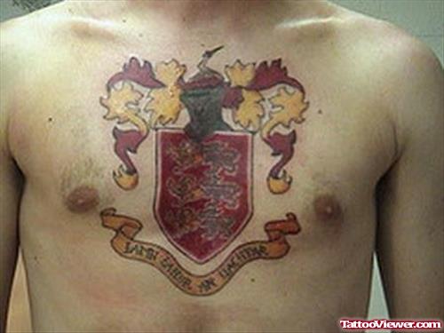 Chest Family Crest Tattoo