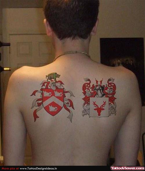 Family Crest Tattoos On Back Shoulders