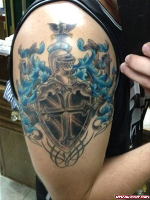 Family Crest Tattoo On Right Bicep