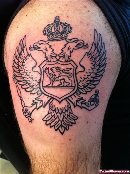 Eagles With Crown Family Crest Tattoo