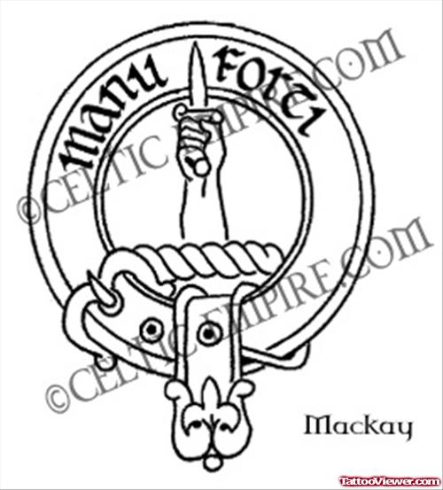 Badge Clan Mackay Family Crest Tattoo Design