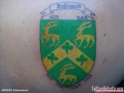 Cool Irish Family Crest Tattoo