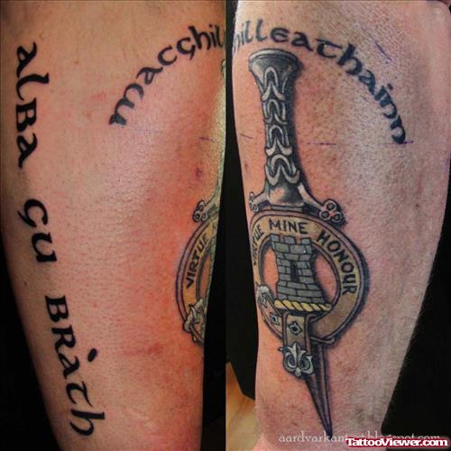 Dreadful Grey Ink Family Crest Tattoo