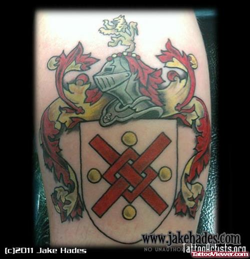 Cool German Family Crest Tattoo