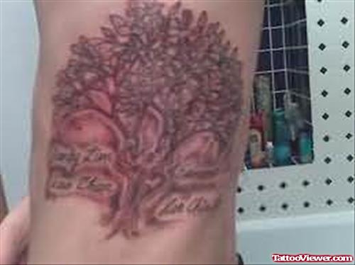 Tree Image Tattoo On Wrist