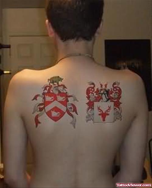 Family Crest Tattoo On Back