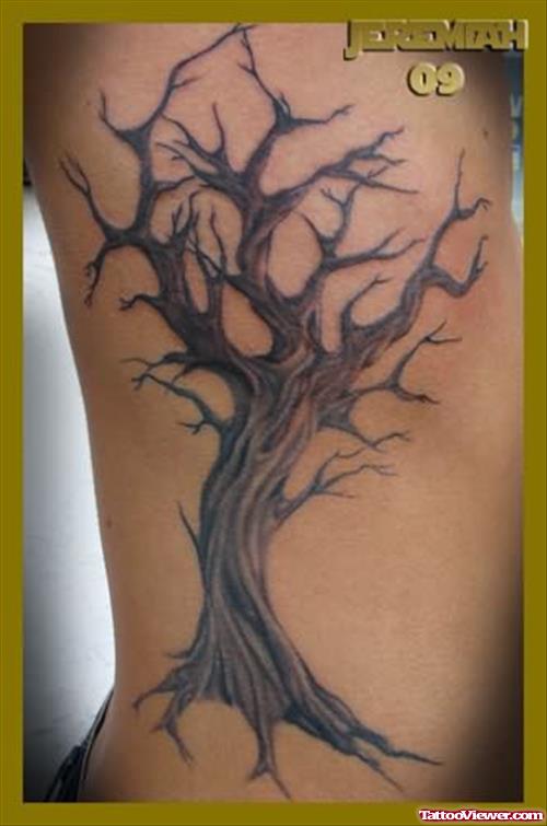 Winter Tree Tattoo On Body