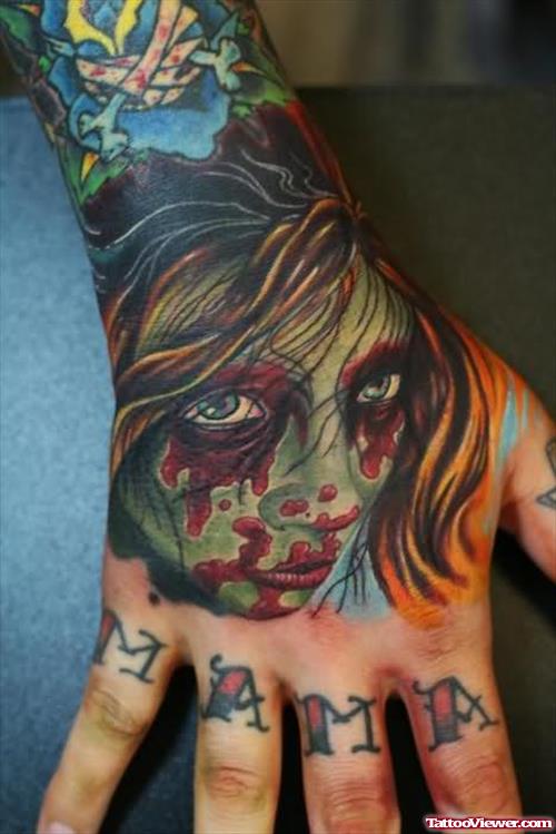 Mama Tattoo On Arm And Hand