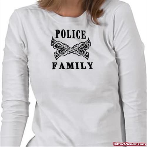 Police Family Tattoo On T-shirt
