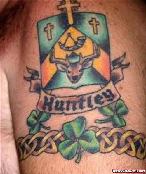 Huntley Family Crest Tattoo