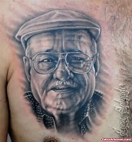 Grandpa Potrait Family Tattoo