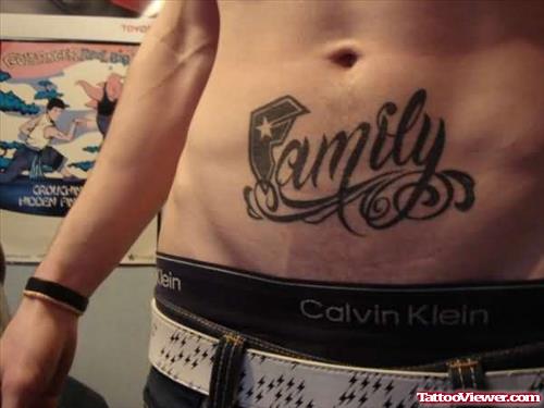 Family Tattoo On Belly