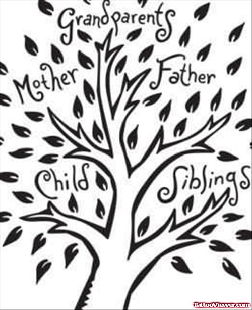 Family Crest Tree Tattoo Design