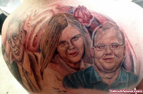 Happy Family Tattoo on Back