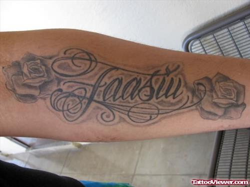 Faasiu Flower Tattoo On Arm