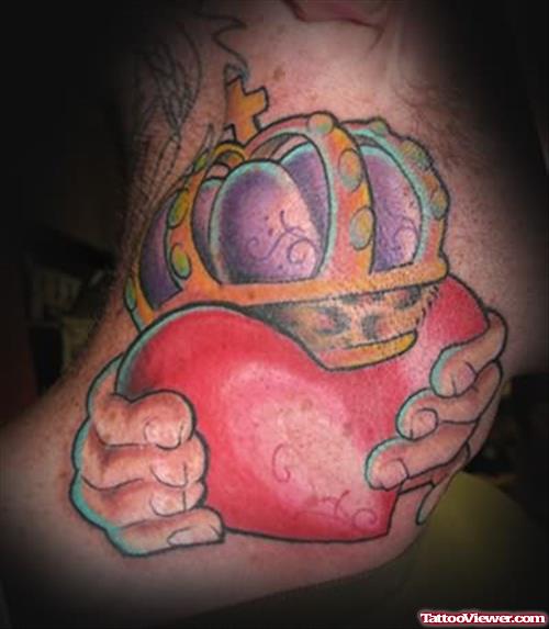 Crown Heart Tattoo Design