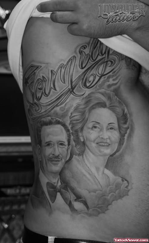 Family Wallance Tattoo On Rib
