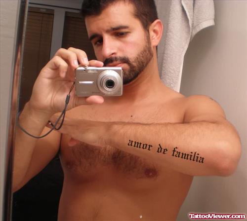 Family Love Tattoo On Arm