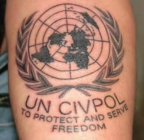 UN Emblem Family Crest Tattoo