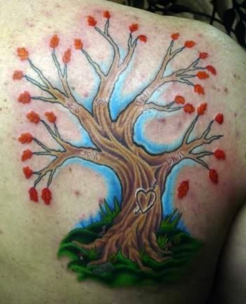 Family Tree Stretch Tattoo On Back
