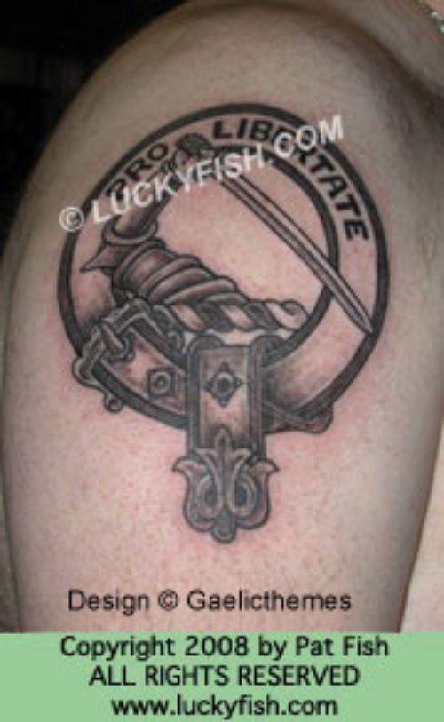 Right Shoulder Family Crest Tattoo