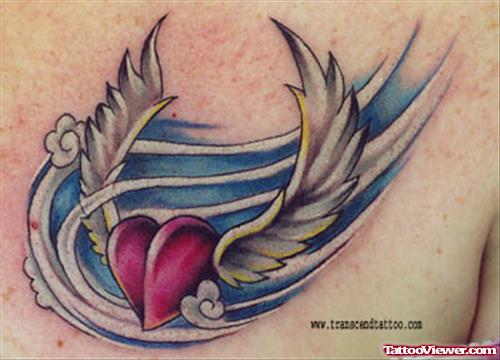 Winged Heart Fantasy Tattoo