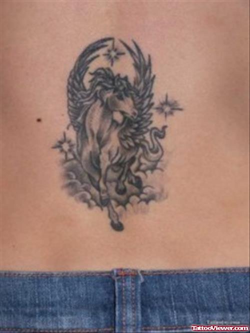 Lowerback Unicorn Fantasy Tattoo
