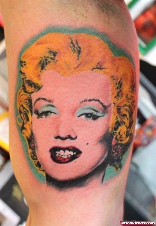Maryln Monroe Fantasy Tattoo On Half Sleeve