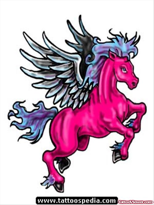 Winged Horse Fantasy Tattoo Design