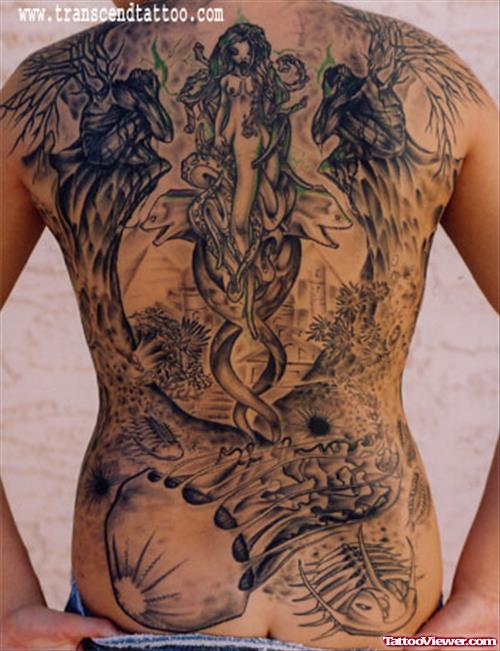 Full Back Body Fantasy Tattoo