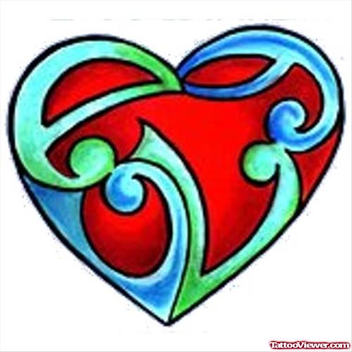 Celtic Heart Fantasy Tattoo Design