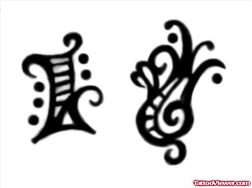 Black Ink Tribal Fantasy Tattoo Design