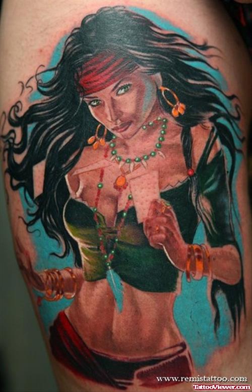 Color Fantasy Girl Tattoo