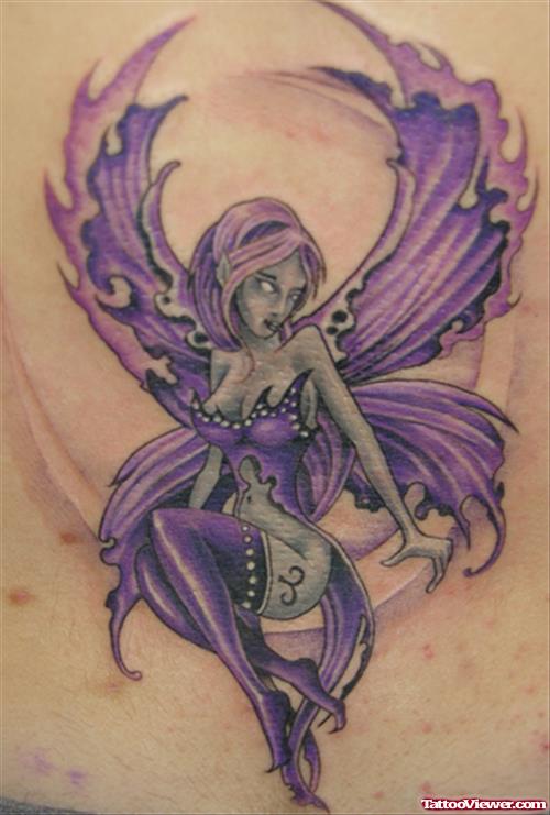 Purple Ink Fairy Fantasy Tattoo