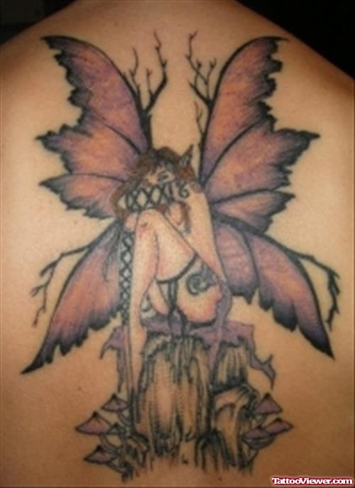 Color Fairy Fantasy Tattoo On Back