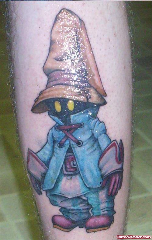 Beautiful Colored Fantasy Tattoo On Leg