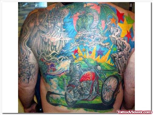 Amazing Fantasy Tattoo On Back Body