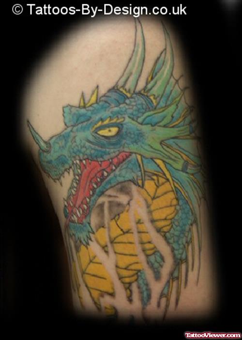 Colored Fantasy Dragon Tattoo