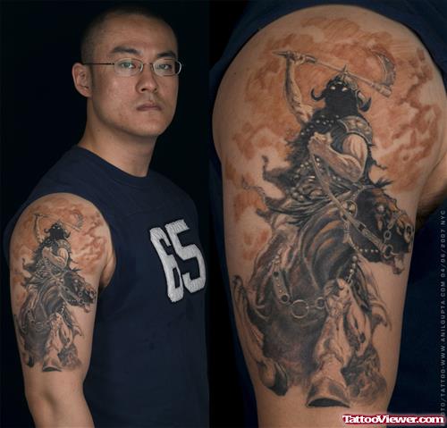 Fantasy Tattoo On Guy Right Bicep