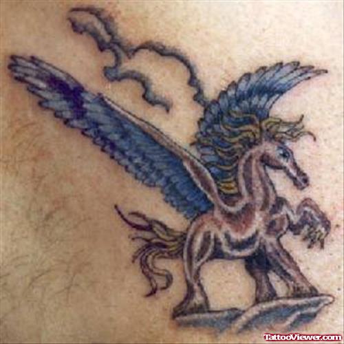 Awesome Winged Horse Fantasy Tattoo