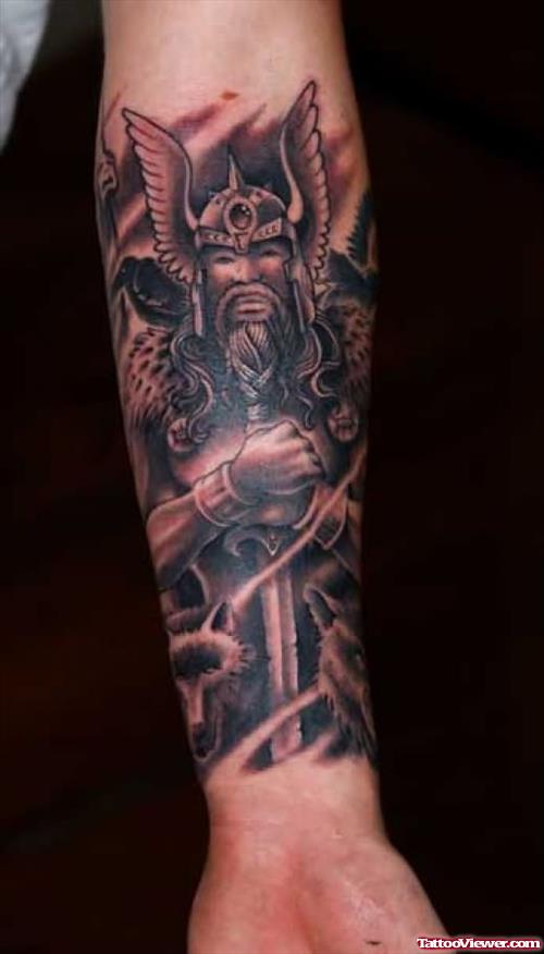 Angel King Tattoo On Arm