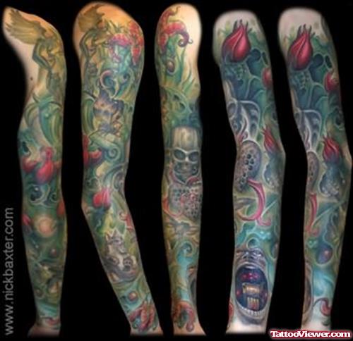 Sah Sleeve Tattoo On Full Arm