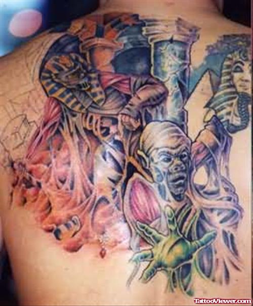 Man Showing Fantasy Tattoo On Back