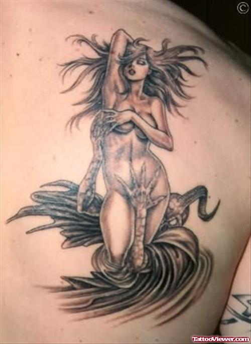 Fantasy girl Tattoo On Back