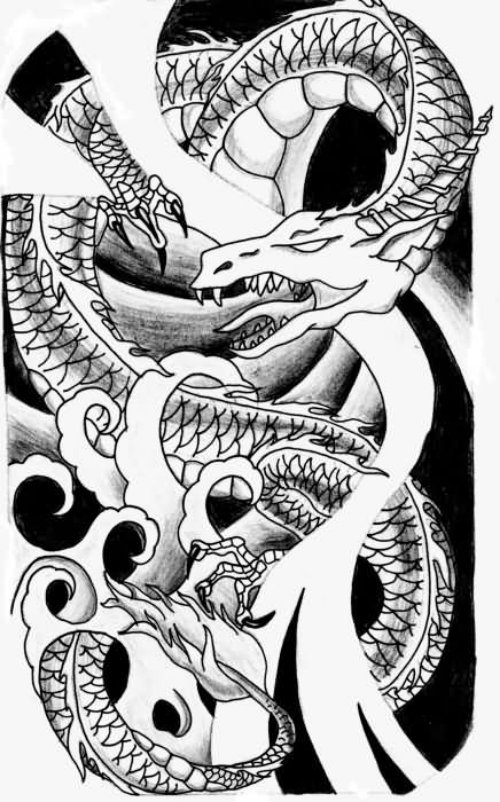 Fantasy Dragon Tattoo Style