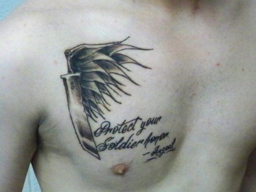 Protect Your Soldier Honor - Fantasy Tattoo On Chest