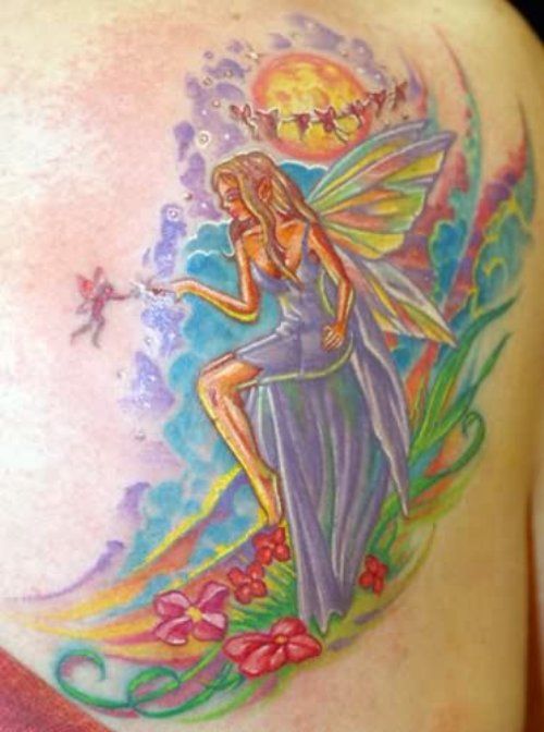 Angel World Fantasy Tattoo